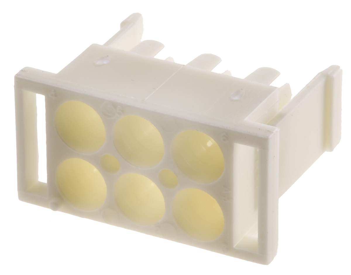TE Connectivity, Universal MATE-N-LOK II Male Connector Housing, 6.35mm Pitch, 6 Way, 2 Row