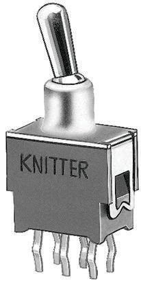KNITTER-SWITCH Toggle Switch, PCB Mount, On-On, DPDT, Through Hole Terminal, 48V