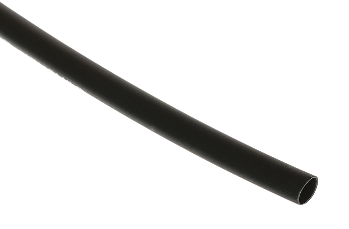 TE Connectivity Heat Shrink Tubing, Black 3mm Sleeve Dia. x 1.2m Length 2:1 Ratio, ZHTM Series