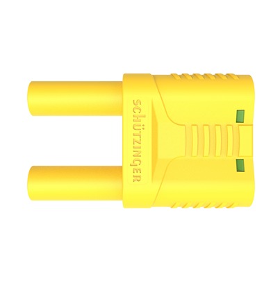 Schutzinger Green/Yellow Male Banana Connector, 4 mm Connector, Socket Termination, 32A, 1kV, Nickel Plating