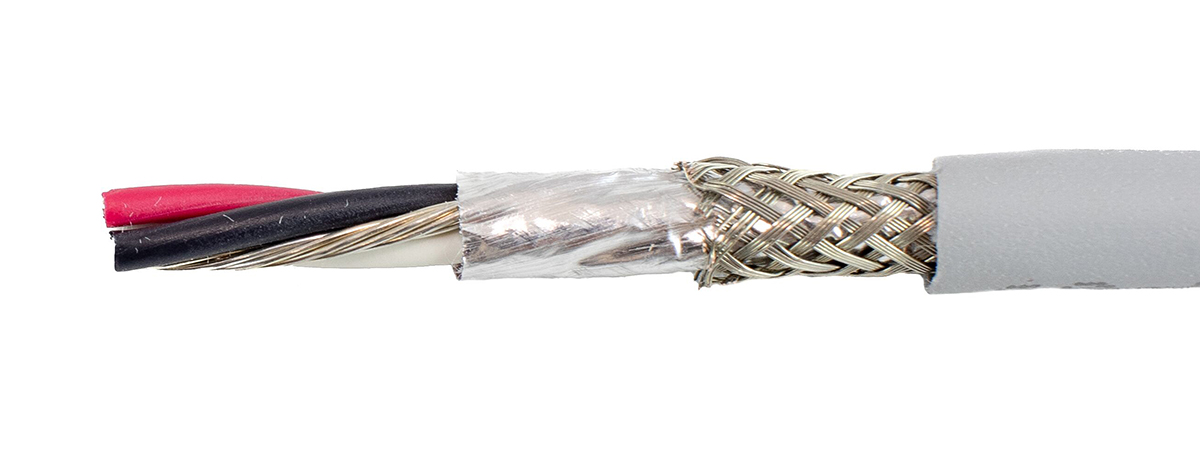 Alpha Wire Ecogen Ecocable Mini Control Cable, 6 Cores, 0.15 mm² 26 AWG, Screened, 30 m, Grey Modified Polyphenylene