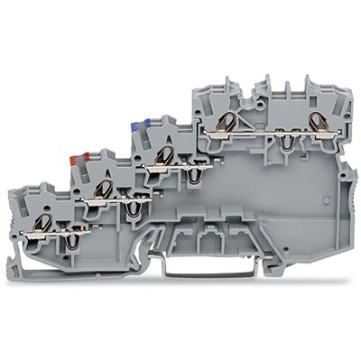 WAGO 2000-5410 TOPJOB S Series Grey, 1mm², 4-Level, Push-In Cage Clamp Termination