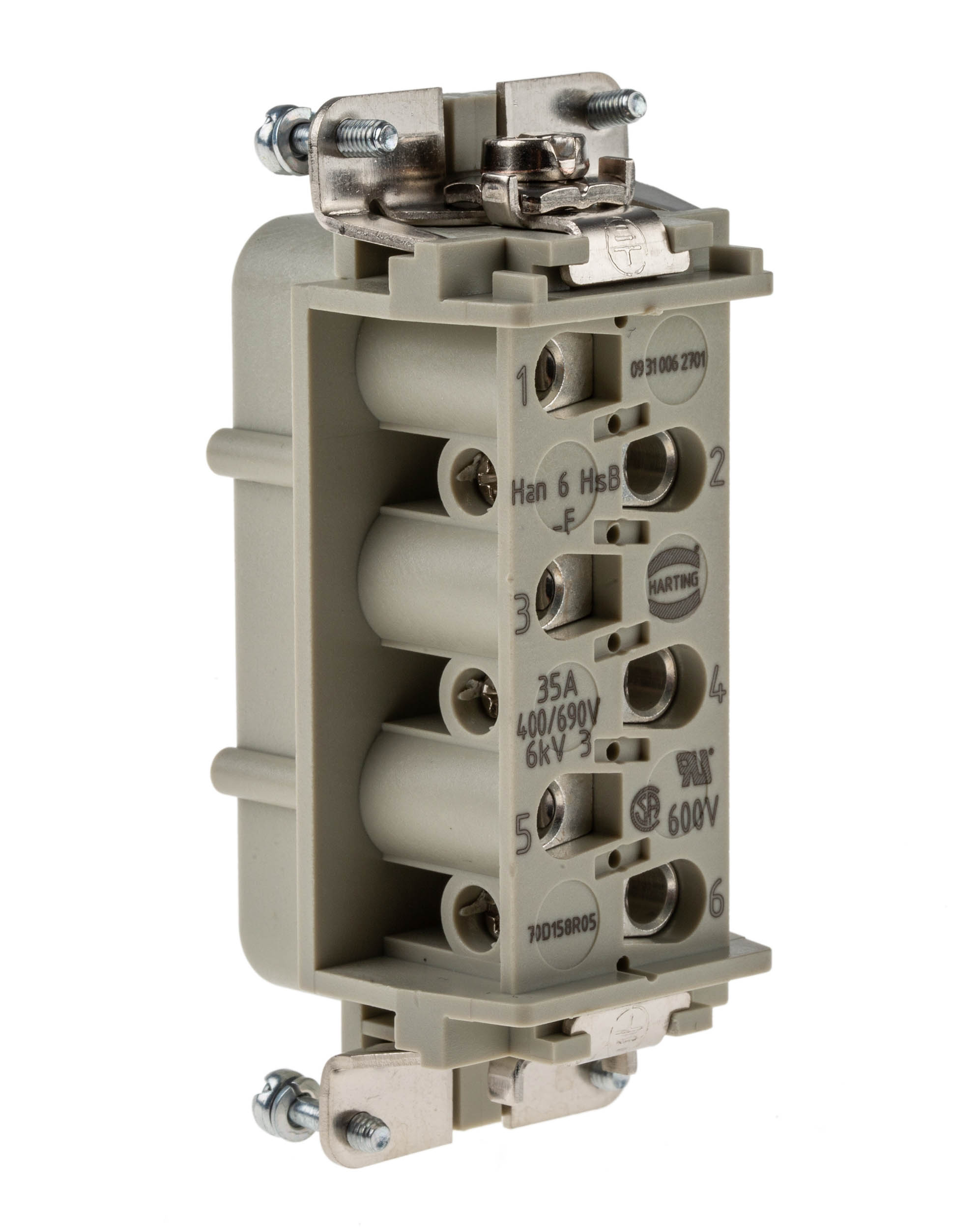 HARTING Heavy Duty Power Connector Insert, 35A, Female, Han HSB Series, 7 Contacts