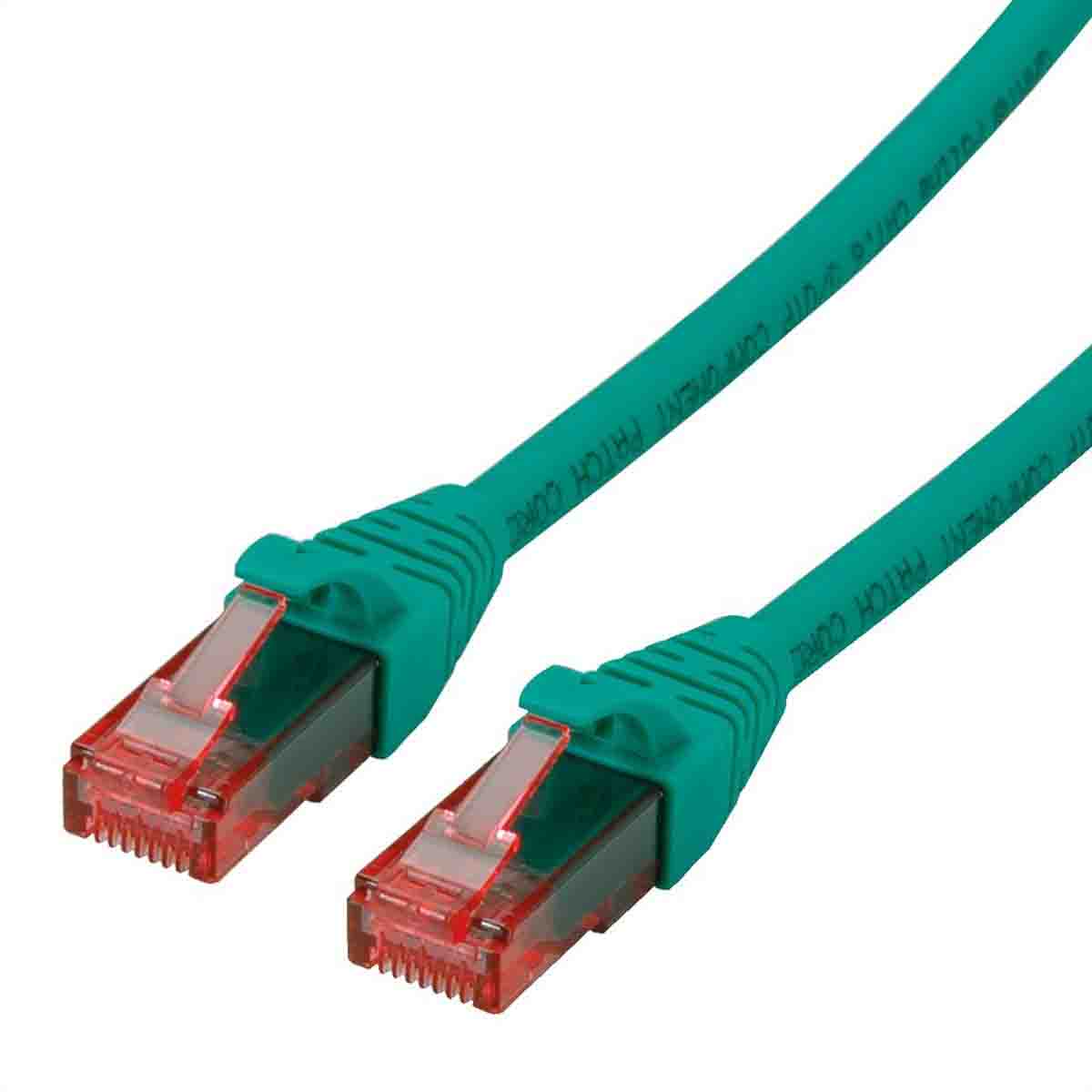 Roline, 300mm Cat6, Green RJ45 to Male RJ45 Male, U/UTP Unshielded, Terminated LSZH Sheath
