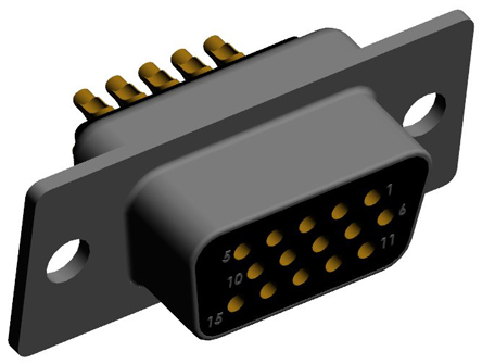 Norcomp 780, SEAL-D 15 Way Plug-In Mount D-sub Connector Socket, 2.286mm Pitch