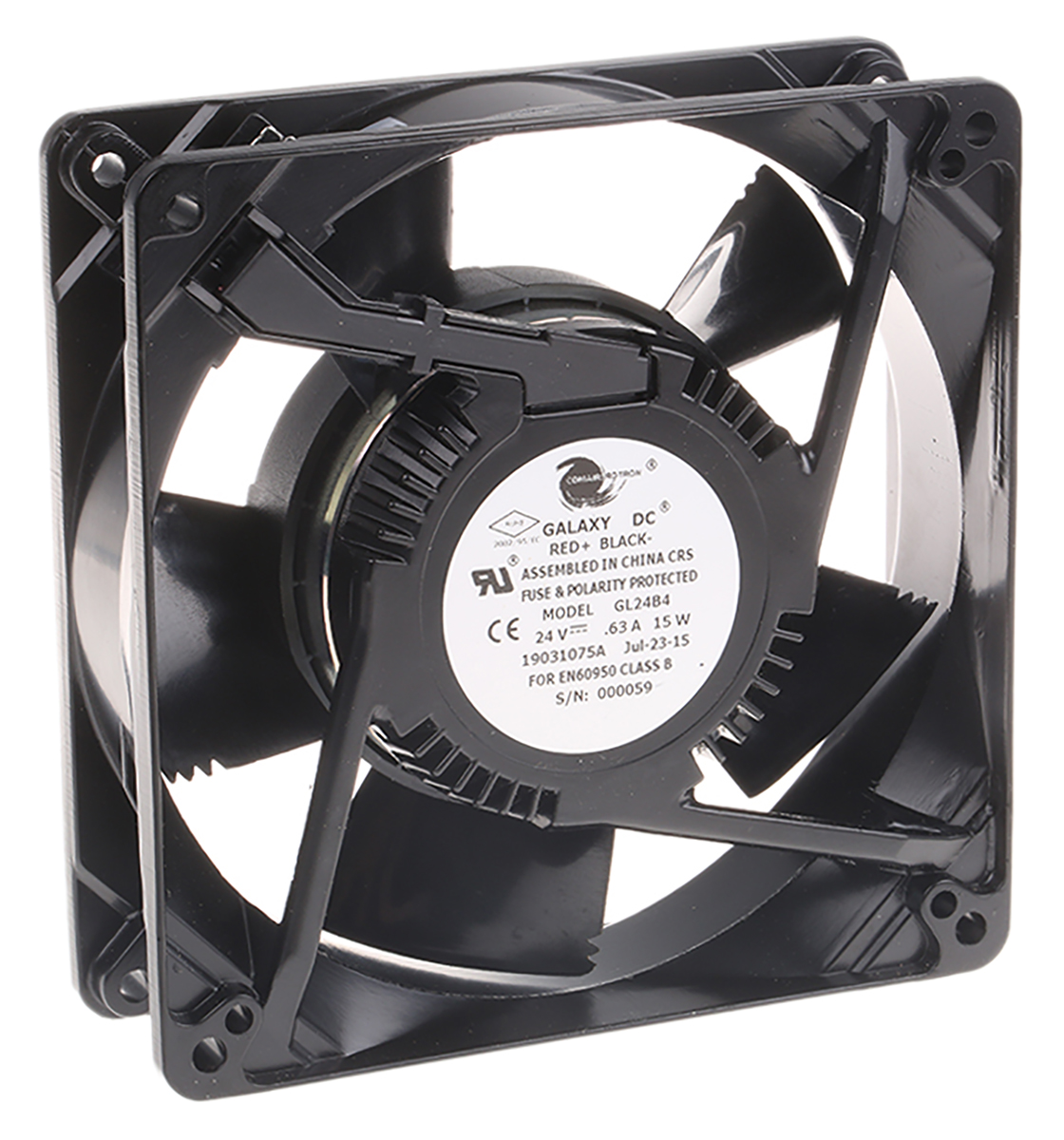 COMAIR ROTRON Galaxy Series Axial Fan, 24 V dc, DC Operation, 255m³/h, 15W, 630mA Max, 127 x 127 x 38mm