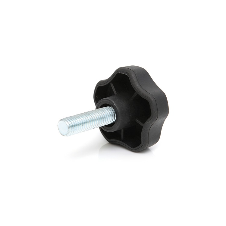 RS PRO Black Thermoplastic Multiple Lobes Clamping Knob, M6 x 15, Threaded Mount