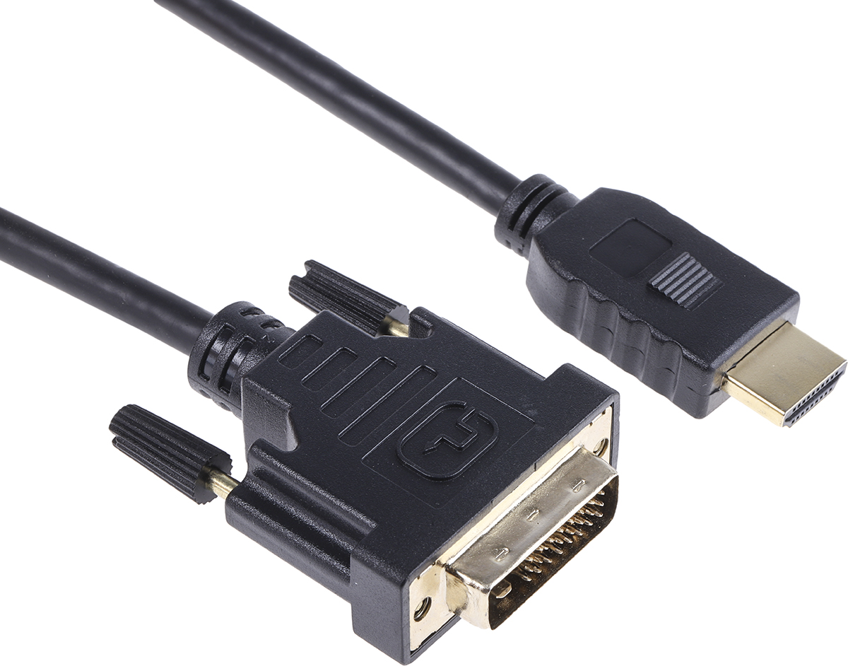 RS PRO, 3m Male HDMI to Male DVI-D Dual Link 1920x1200
