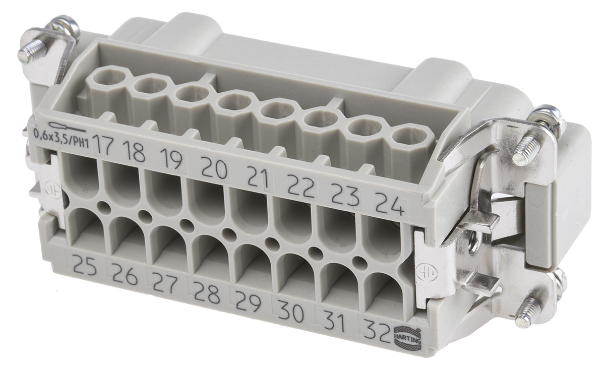HARTING Heavy Duty Power Connector Insert, 16A, Male, Han E Series, 16 Contacts