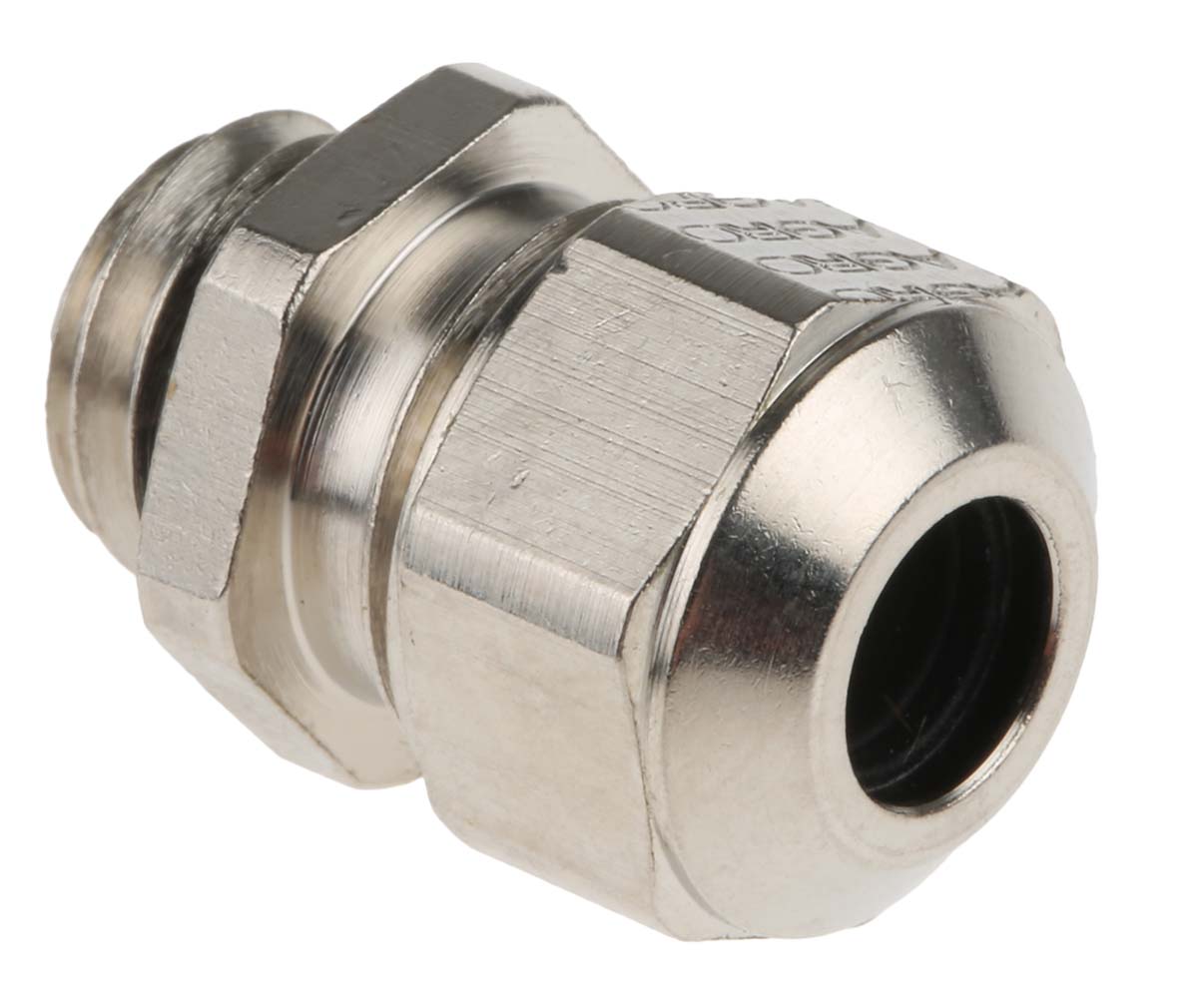 SES Sterling A1 Series Metallic Nickel Plated Brass Cable Gland, M10 Thread, 4mm min., 6mm max., IP68, IP69K