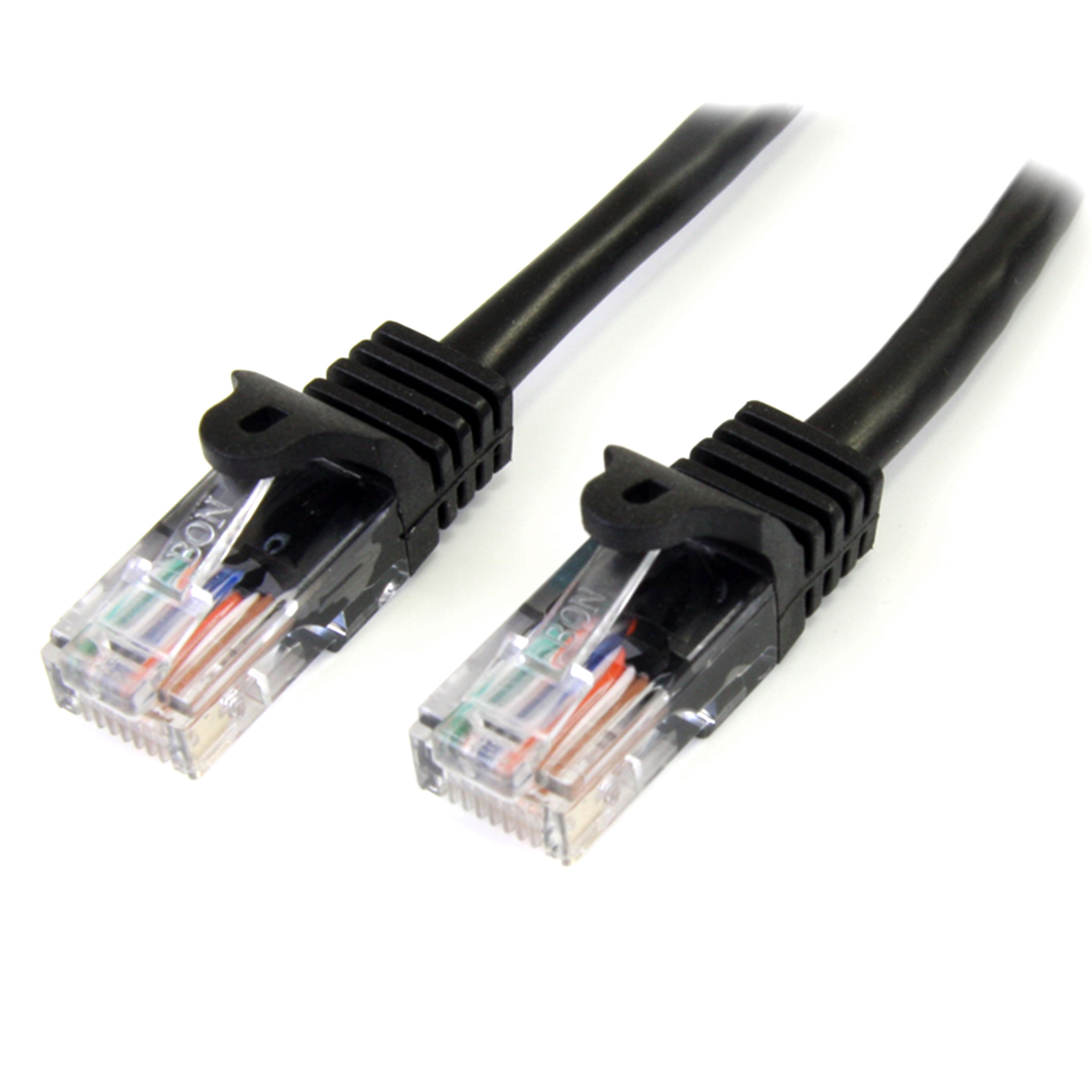StarTech.com, 2m Cat5e, Black RJ45 to Male RJ45 Male, U/UTP Unshielded, Terminated PVC Sheath