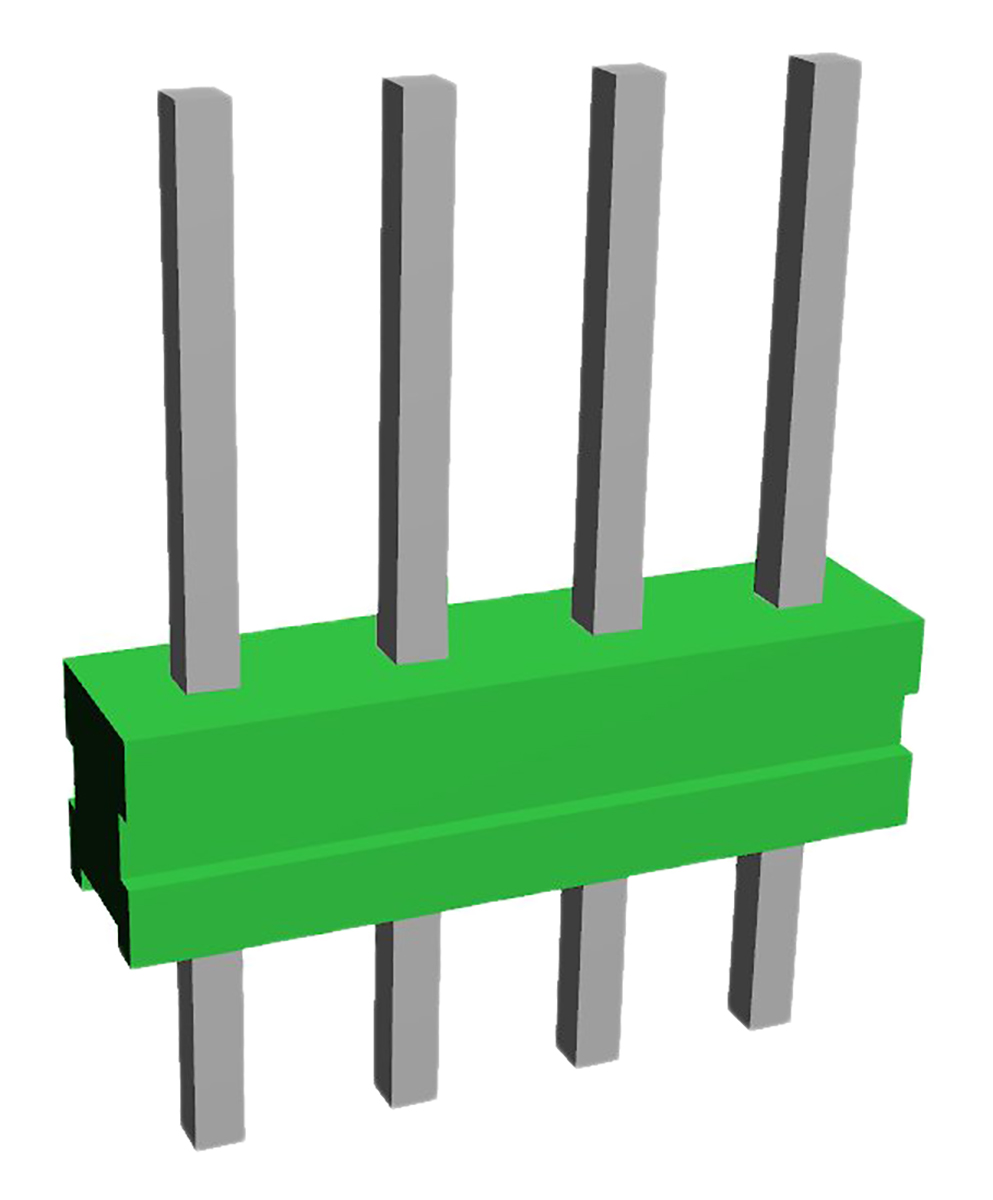 TE Connectivity AMPMODU MOD II Series Straight Through Hole Pin Header, 4 Contact(s), 2.54 mm Pitch, 1 Row, Unshrouded