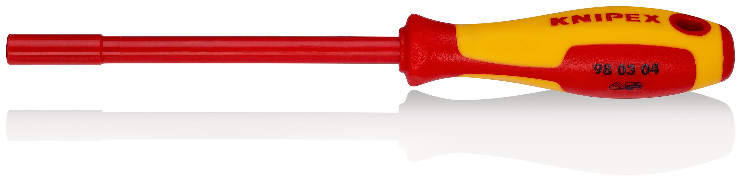 Knipex Hexagonal Nut Driver, 4 mm Tip, VDE/1000V, 125 mm Blade, 230 mm Overall