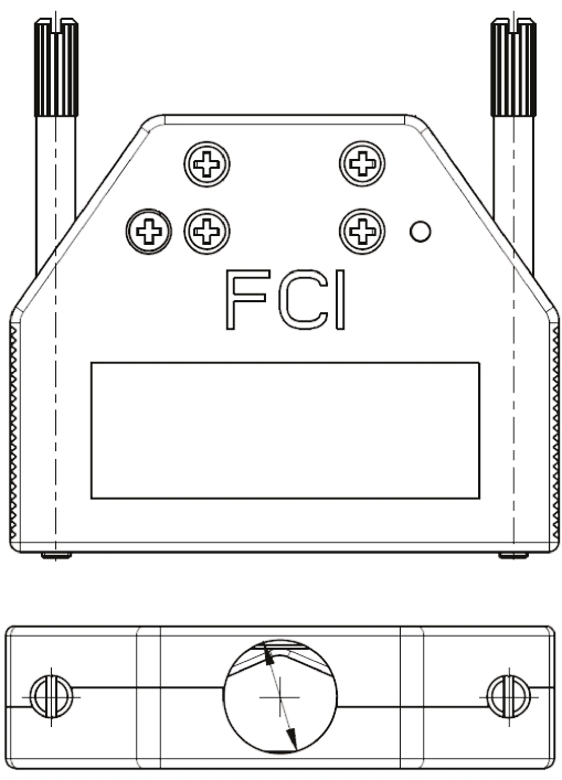 Amphenol Communications Solutions 8655MH Series Die Cast Zinc D Sub Backshell, 25 Way, Strain Relief