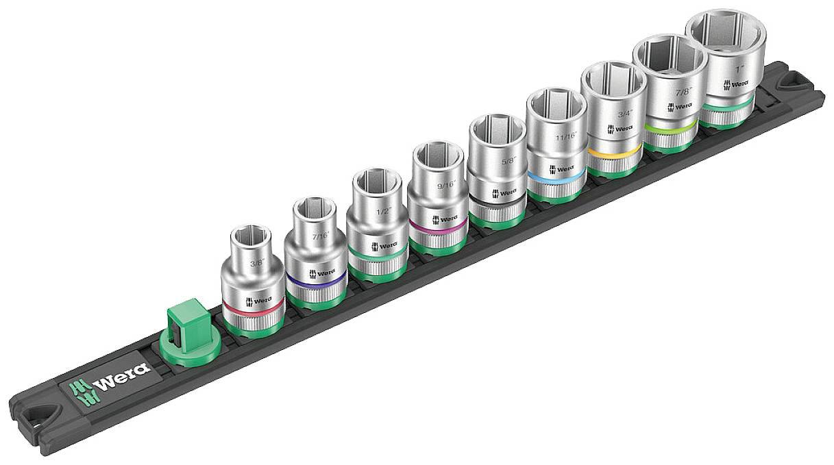 Wera 9-Piece Imperial 1/2 in Standard Socket Set , 6 point
