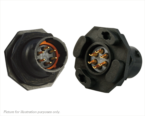 Souriau Sunbank by Eaton Circular Connector, 6 Contacts, Panel, Standard Connector, Plug, Male, IP68, IP69K, UTS Series
