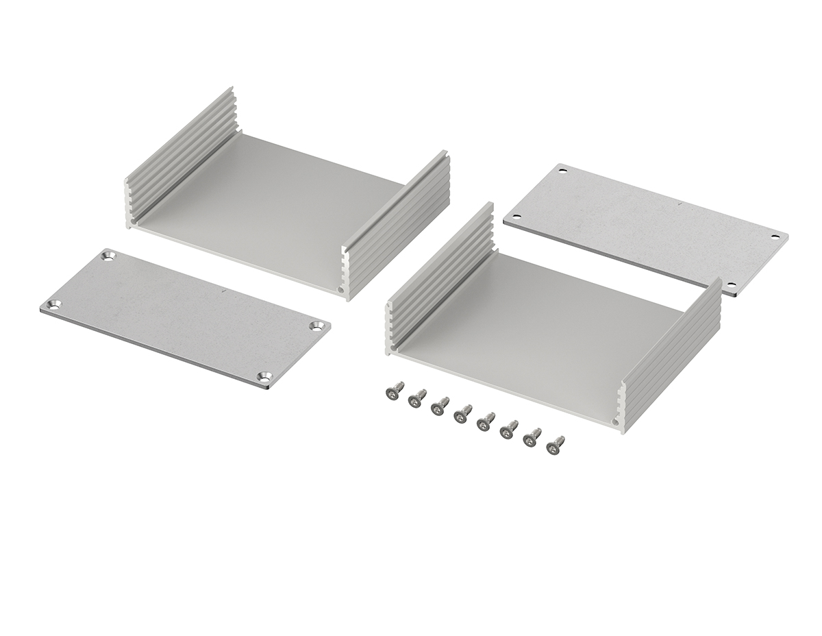 Bopla Filotec (Set) Series Aluminum (Anodized) Aluminium Enclosure, IP40, Aluminum (anodized) Lid, 80 x 105 x 48mm