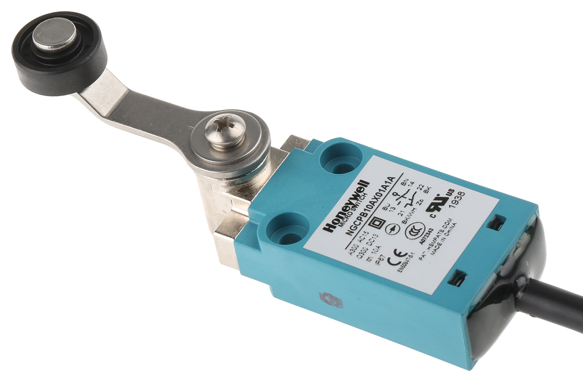 Honeywell NGC Series Roller Lever Limit Switch, NO/NC, IP67, SPDT, Plastic Housing, 240V ac Max, 6A Max