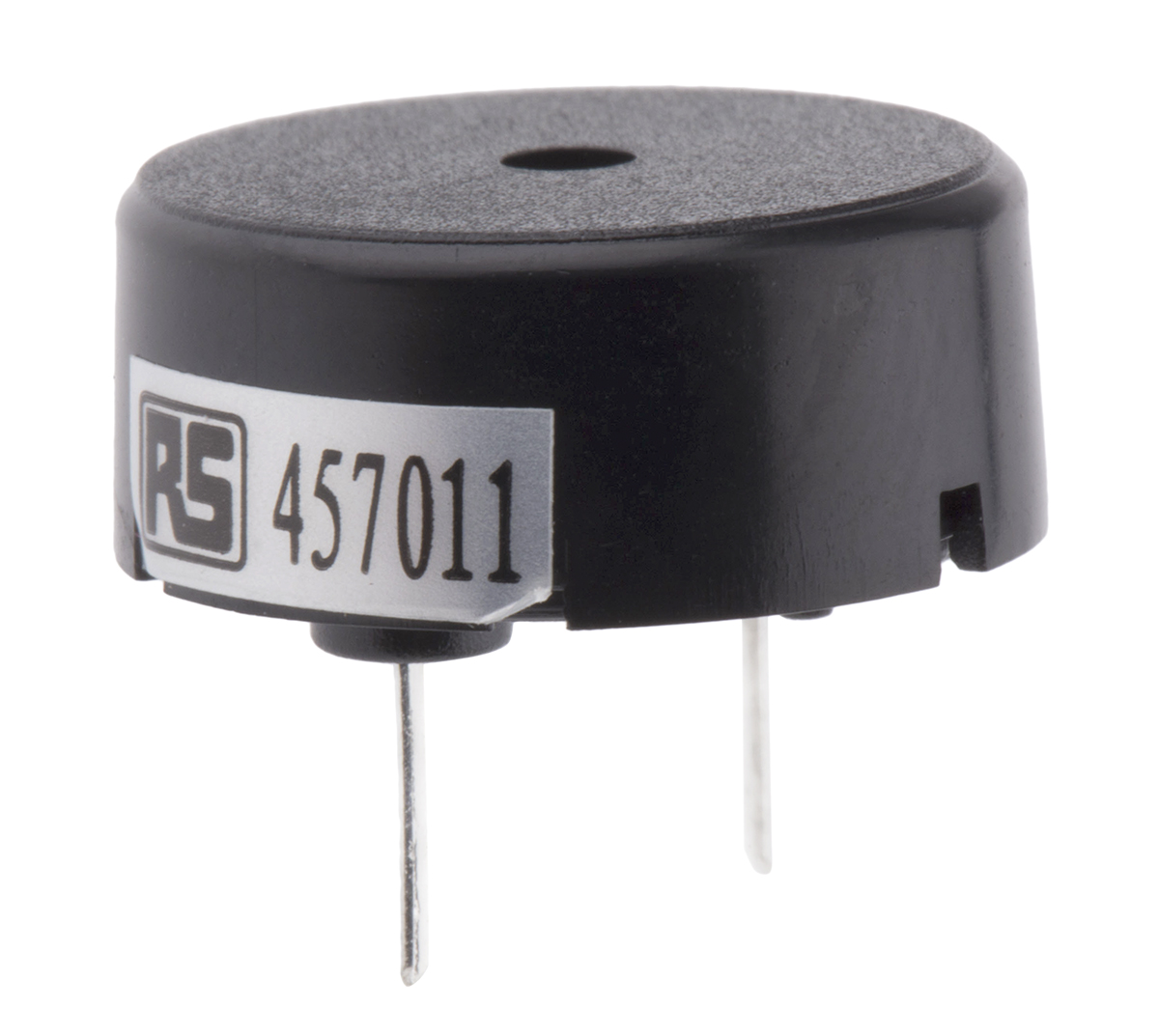 RS PRO 78dB Through Hole Continuous External Piezo Buzzer, 17 (Dia.) x 7mm, 1V ac Min, 30V ac Max