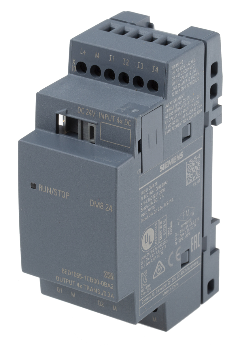 Siemens LOGO! Series I/O module for Use with LOGO! 8, LOGO! 8.2, 24 V dc Supply, Digital Output, 4-Input, Digital Input