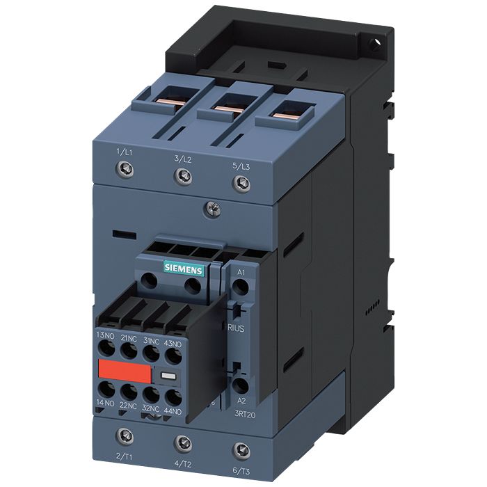 Siemens 3RT2 Contactor, 110/120 V Coil, 3-Pole, 95 A, 45 kW 120 V, 2 NO/2 NC, 690V
