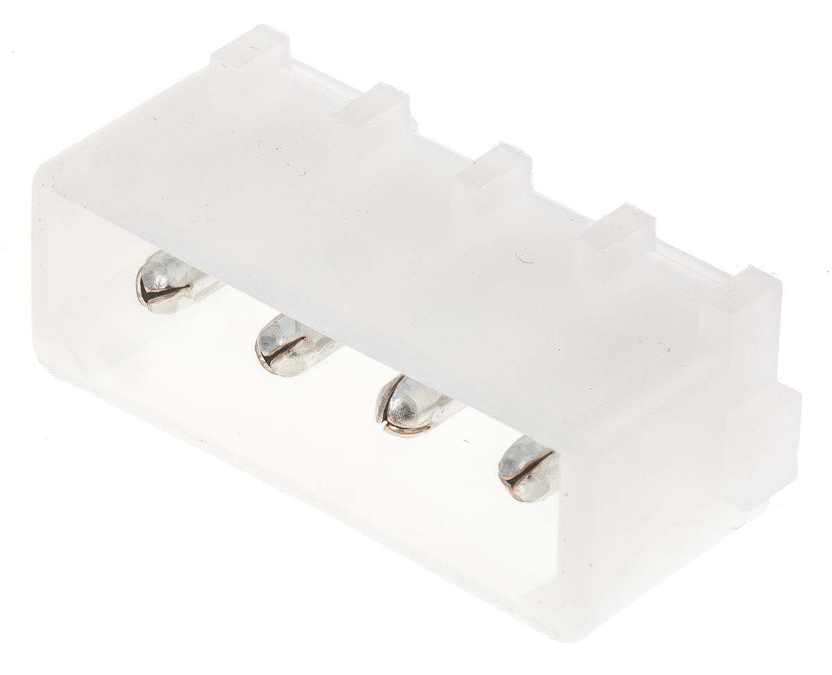 TE Connectivity Commercial MATE-N-LOK Series Straight Through Hole PCB Header, 4 Contact(s), 5.08 mm Pitch, 1 Row,