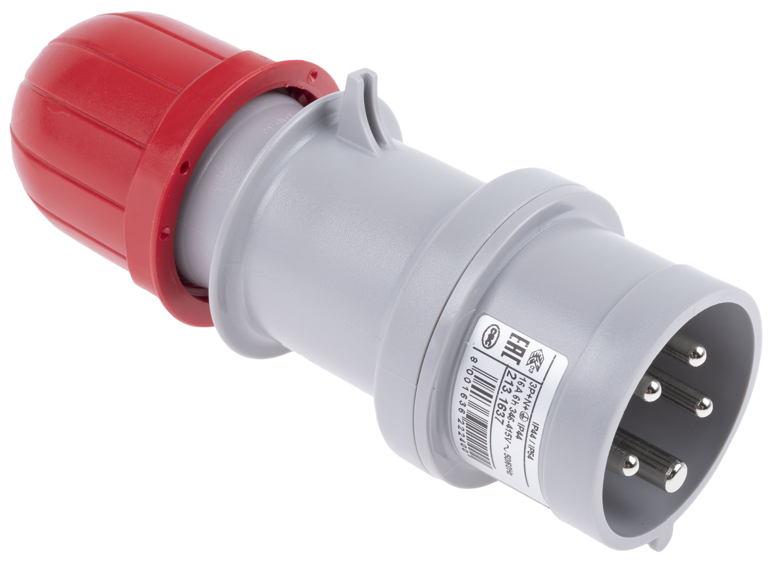 Scame IP44 Red Cable Mount 3P + N + E Industrial Power Plug, Rated At 16A, 415 V