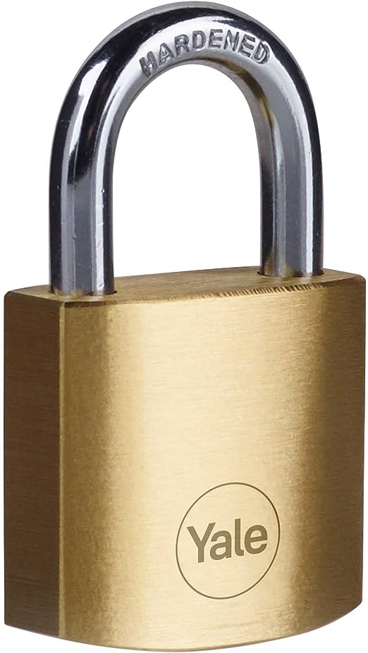 Yale Padlock Brass Padlock, 6.3mm Shackle, 40mm Body