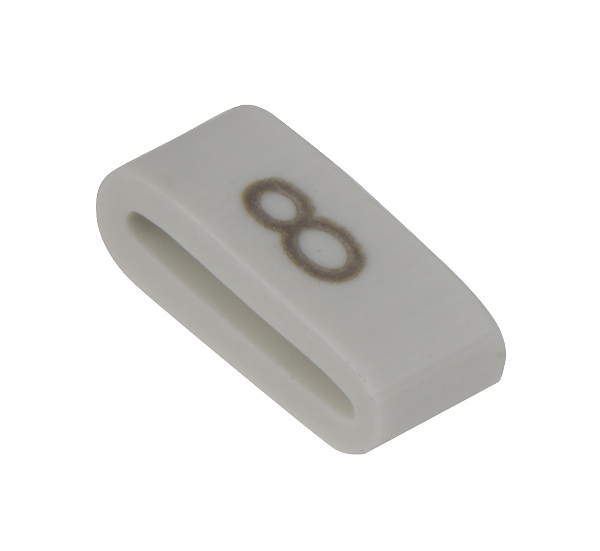 HellermannTyton HODS85 Slide On Cable Markers, Black on White, Pre-printed "8", 1.8 → 6.3mm Cable, 531-07859