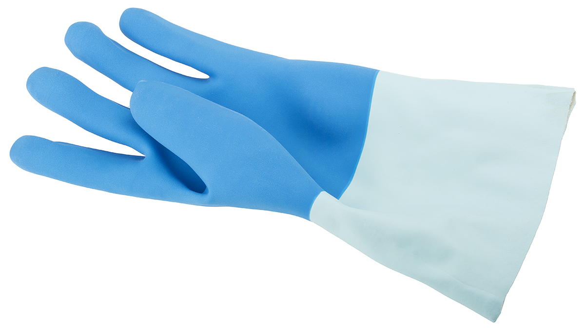 Polyco Healthline Taskmaster Blue Cotton Work Gloves, Size 10, Latex Coating