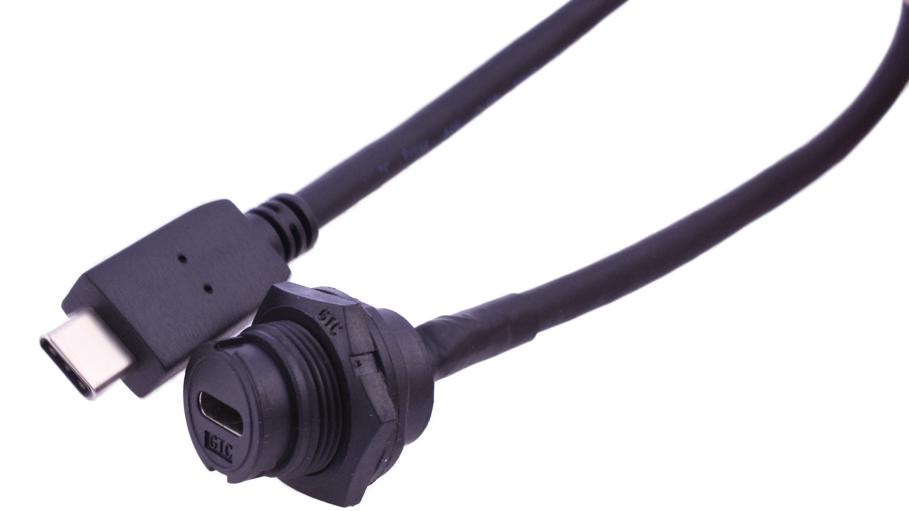 RS PRO Straight, Panel Mount, Socket- Single Port Type C 3.1 IP67 USB C Connector