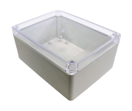 Hammond RP Series Light Grey Polycarbonate General Purpose Enclosure, IP65, Clear Lid, 165 x 125 x 75mm