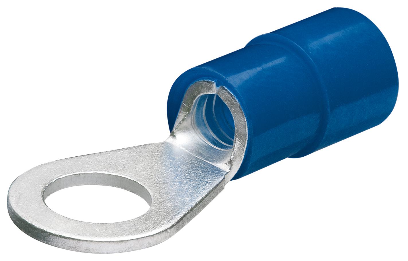 Knipex Insulated Ring Terminal, M6 Stud Size, 1,5mm² to 2,5mm² Wire Size, Blue
