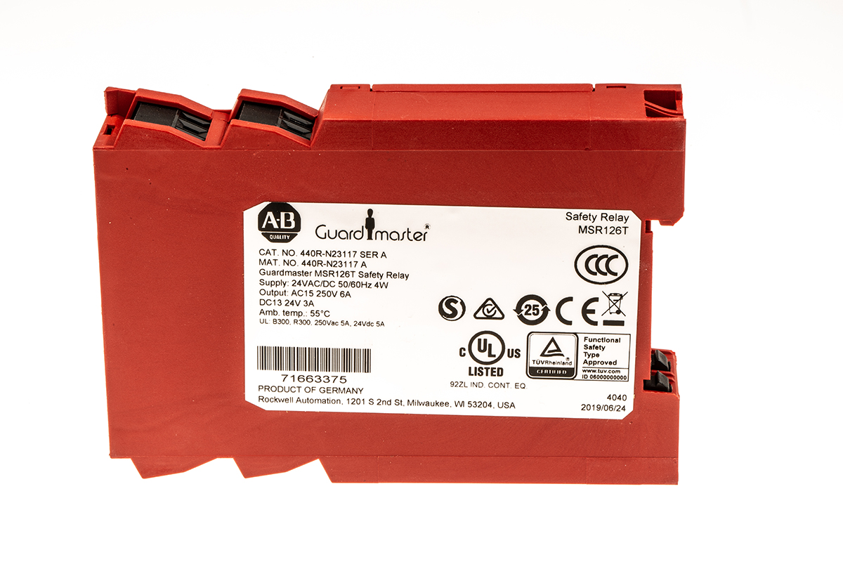 Allen Bradley Guardmaster MSR, Minotaur 440R / MSR126T Safety Relay 24V ac/dc, Single Channel 2 Safety Contacts