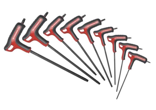 Facom 9-Piece Torx Key Set, T8 → T40 Size, P Shape, Long, Short Arm