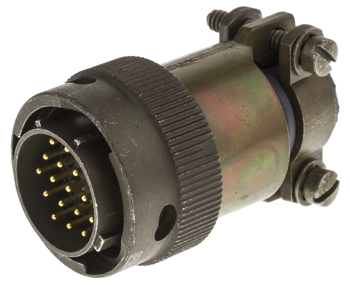 ITT Cannon, KPT, Copper Alloy 19 Way Cable Mount MIL Spec Circular Connector Plug, Pin Contacts,Shell Size 14, Bayonet