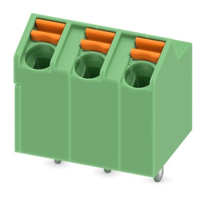 Phoenix Contact PCB Terminal Block, 3-Contact, 5mm Pitch, Wave Soldering, 1-Row, Push In Spring Termination