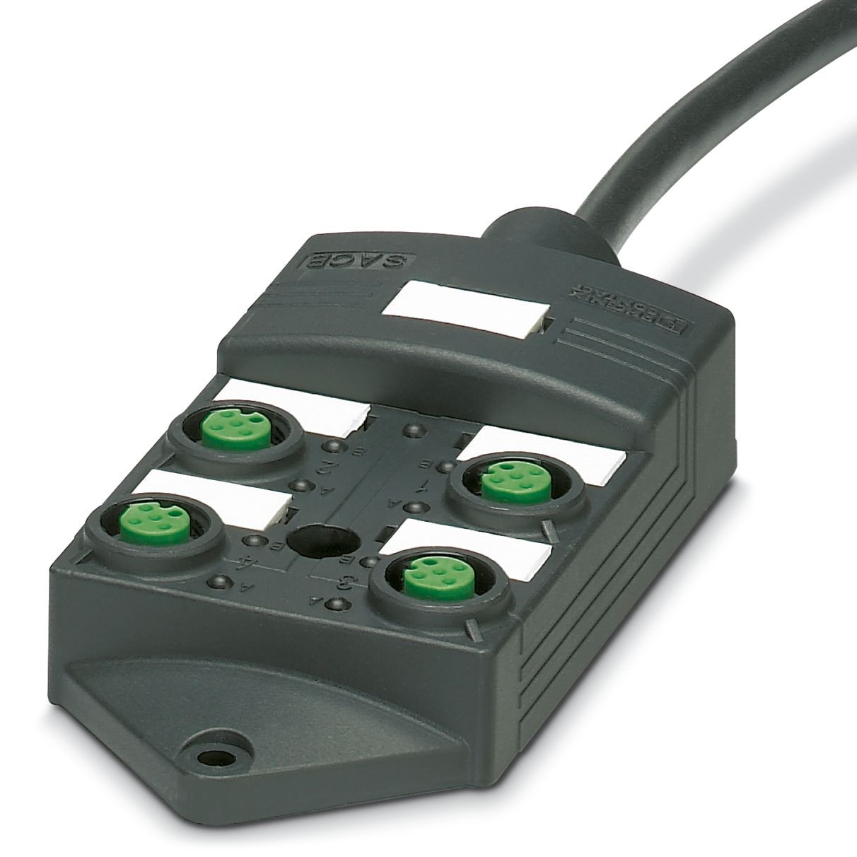 Phoenix Contact SACB Series Sensor Box, M12, 5m cable, 5 way, 4 port