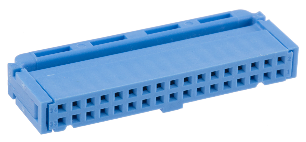 TE Connectivity 34-Way IDC Connector Socket for Cable Mount, 2-Row