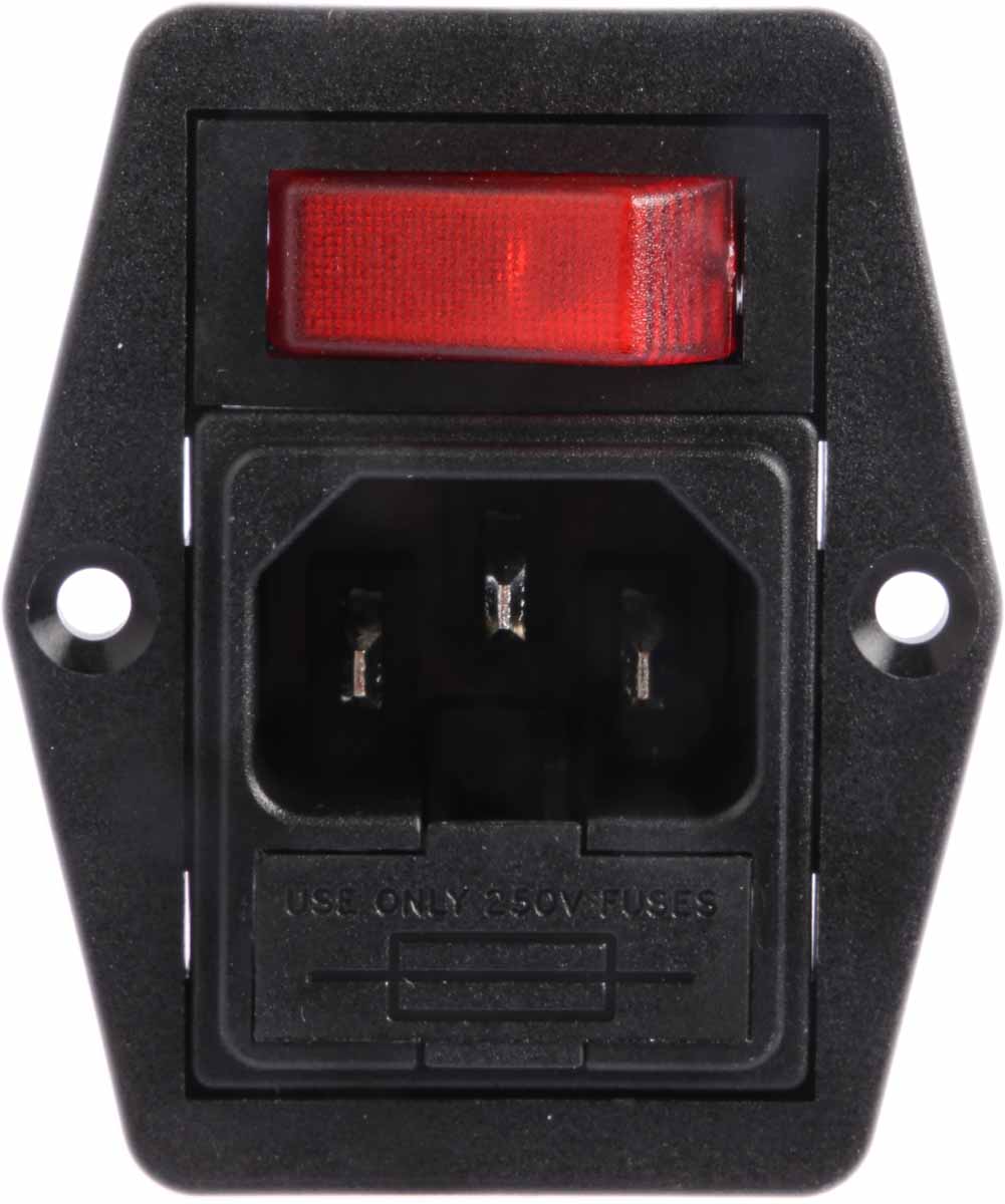 Bulgin C14 Panel Mount IEC Connector Male, 10A, 250 V, Fuse Size 5 x 20mm