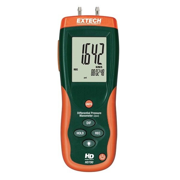 Extech HD700 Differential Manometer, Max Pressure Measurement 2psi