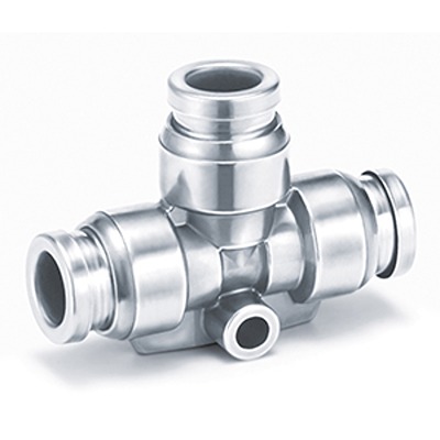 SMC KQG Series Union Tee, 10 mm to 10 mm, Tube-to-Tube Connection Style, KQG2T10-00