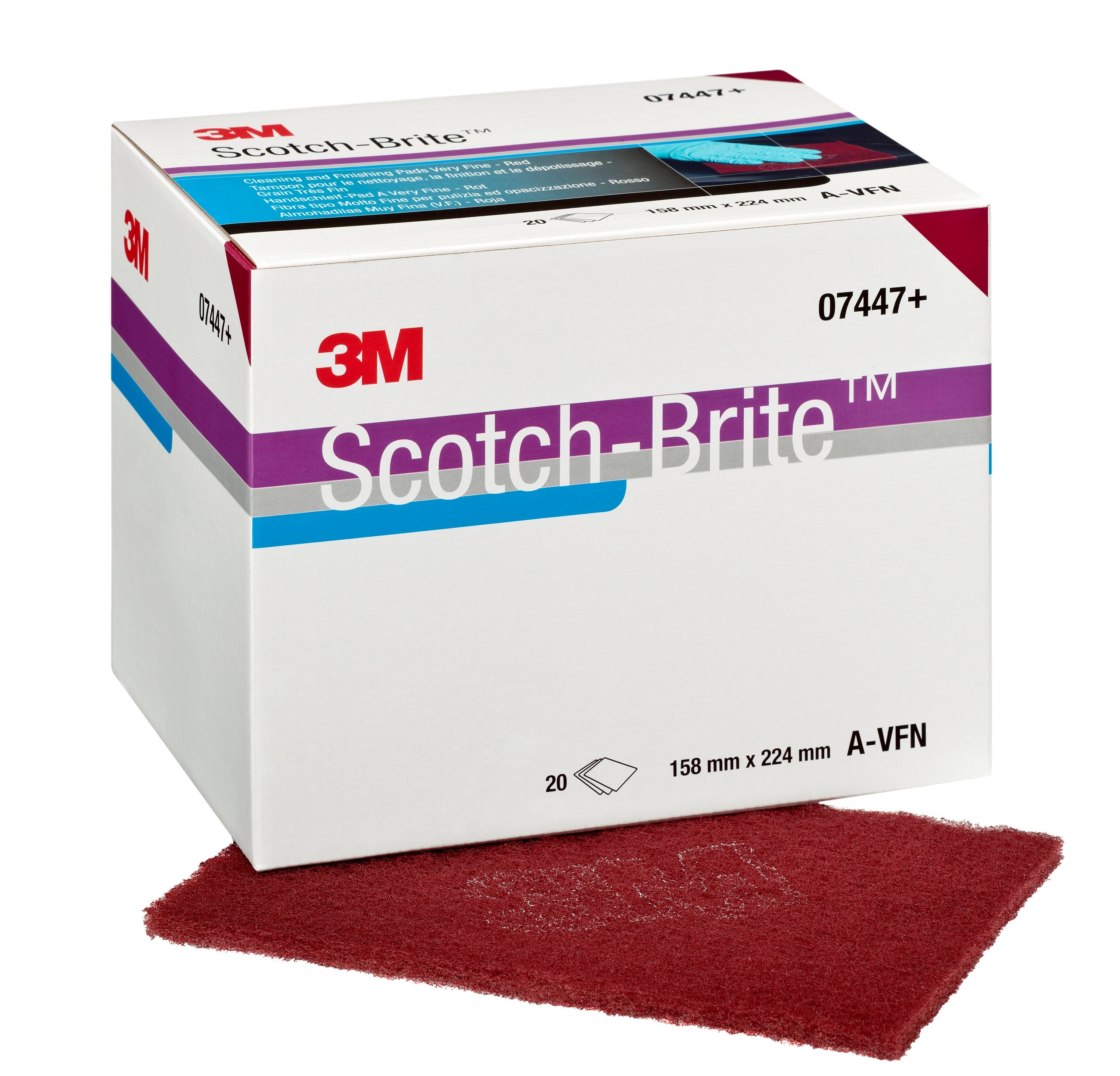 3M Brown Abrasive Hand Pad 224mm x 158mm, for Cleaning Use