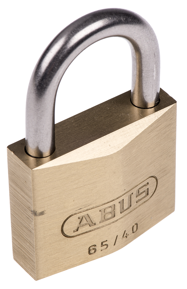 ABUS Key Weatherproof Brass Weatherproof Padlock, 6.5mm Shackle, 40mm Body