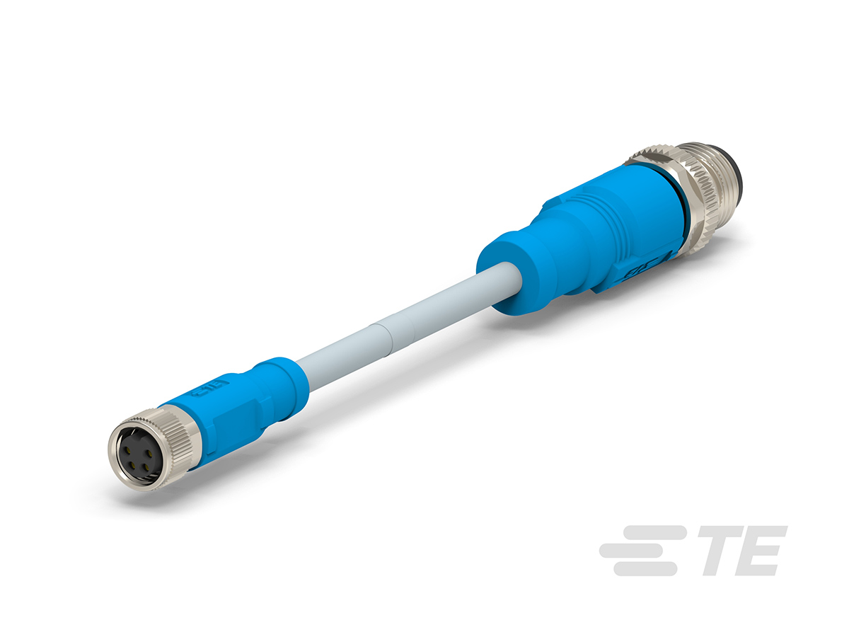 TE Connectivity Male/Female 4 way M8 to 4 way M12 Sensor Actuator Cable, 500 mm