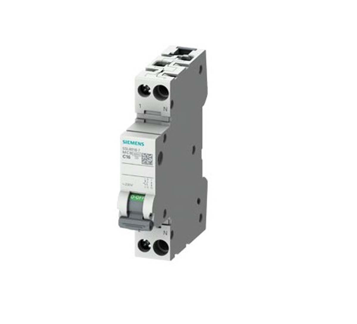 Siemens SENTRON 5SL6 MCB, 1+N, 6A Curve C, 6 kA Breaking Capacity