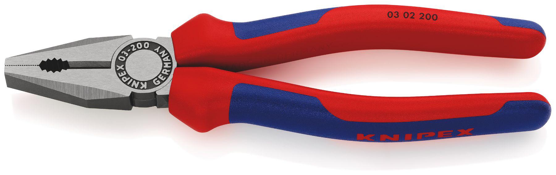 Knipex Combination Pliers, 205 mm Overall, Straight Tip