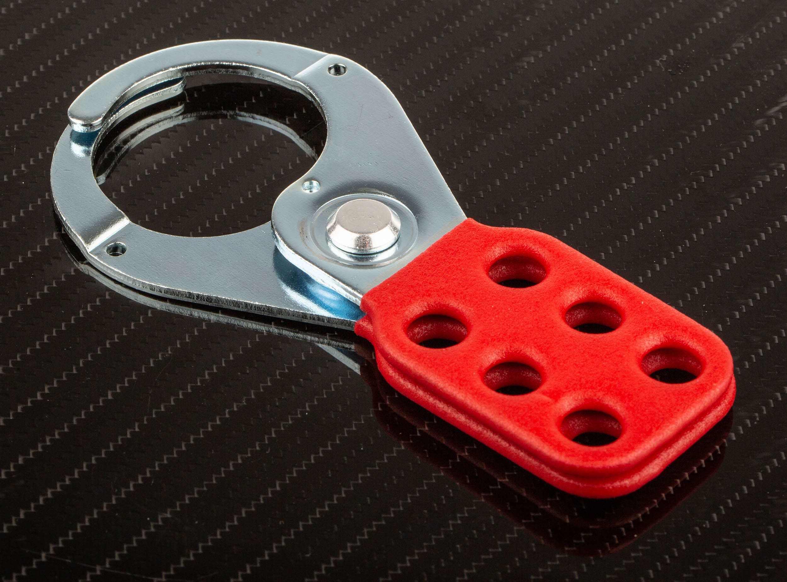 RS PRO Red 6-Lock Steel Hasp Lockout, 38mm Shackle, 38mm Attachment