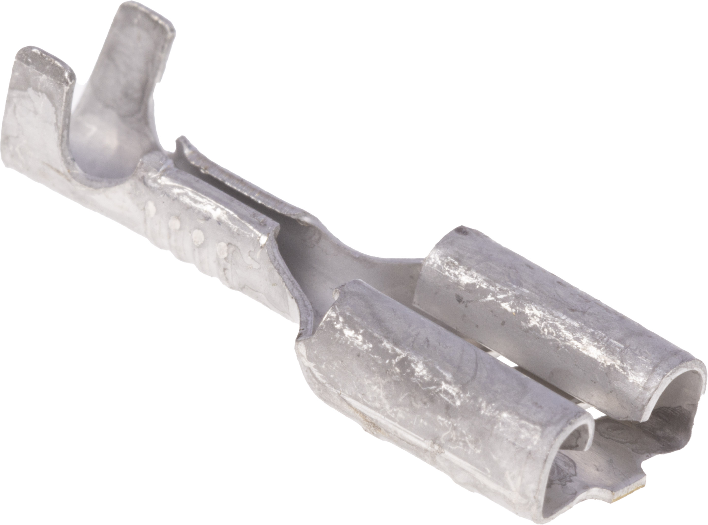 TE Connectivity FASTON .250 Uninsulated Female Spade Connector, Receptacle, 6.35 x 0.81mm Tab Size, 0.3mm² to 0.8mm²