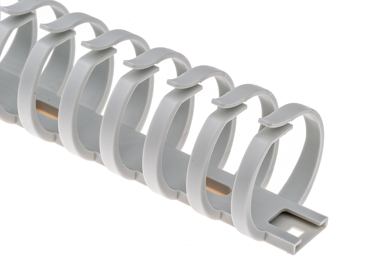 Hager Self Adhesive Grey Slotted Flexible Panel Trunking - Flexible Slot, W33 mm x D31mm, L0.5m, Polyamide